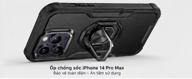 Ốp điện thoại iPhone 14 Pro Max cao cấp chống sốc, bảo vệ camera.